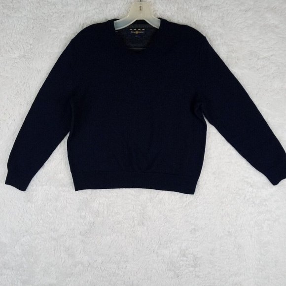 Club Room Womens Sweater Blue M‎ Merino Wool Long Sleeve V Neck Sweatshirt - Picture 1 of 8